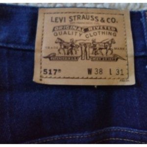 Vintage Levis 517‎ Boot Cut Jeans Men's Black Tab size 38x31 Like New Condition